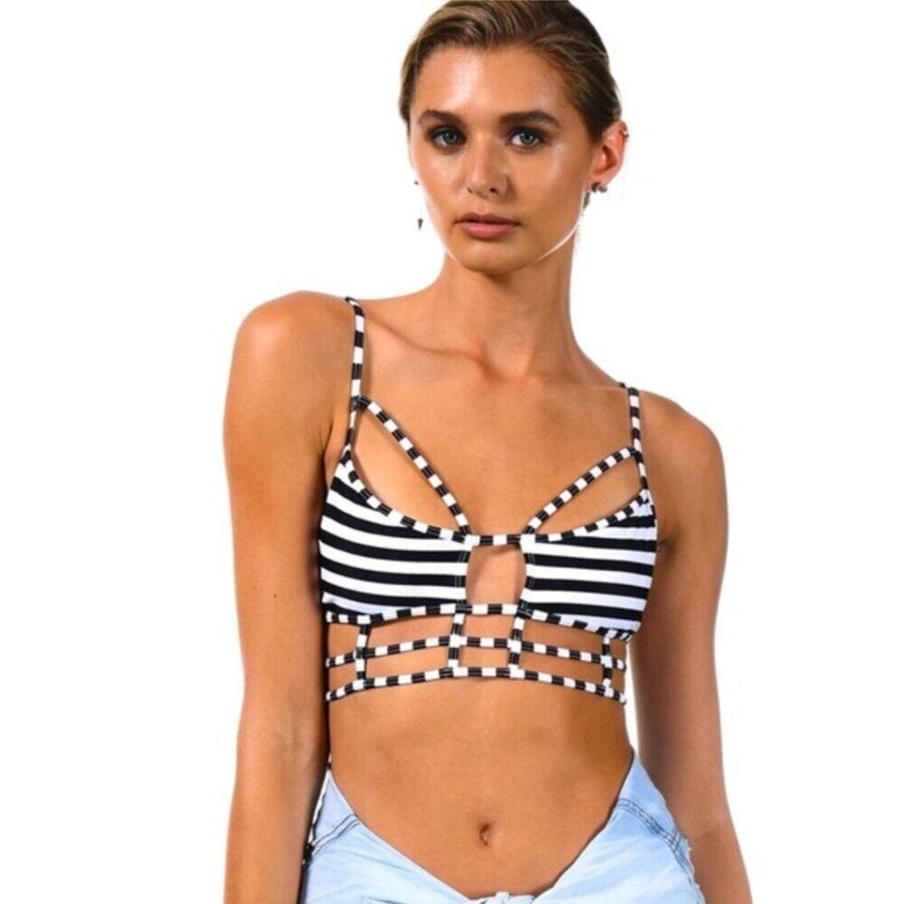 One Teaspoon Superman Bodice Black White Stripe Size XS New with Tags
